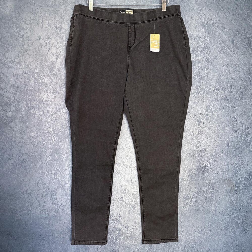 Suzanne Betro Denim Dark Grey Stretch Jeans, 18, NWT